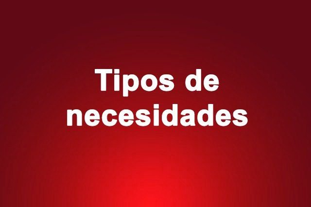 Tipos de necesidades personales